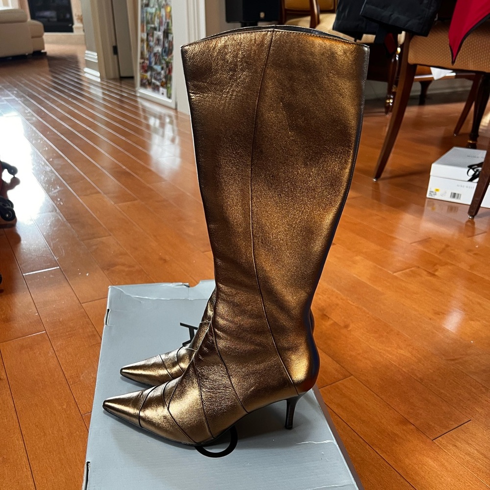 Aldo Gold Heeled Boots